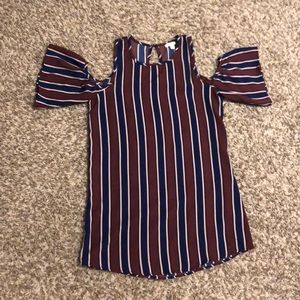 Striped off the shoulder mini - Francesca’s